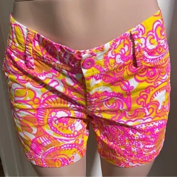 LILLY PULITZER Women’s Callahan Sunshine Yellow “Sea & Be Seen” Print Shorts - Picture 3 of 13